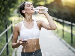 A young fit woman with flat stomach