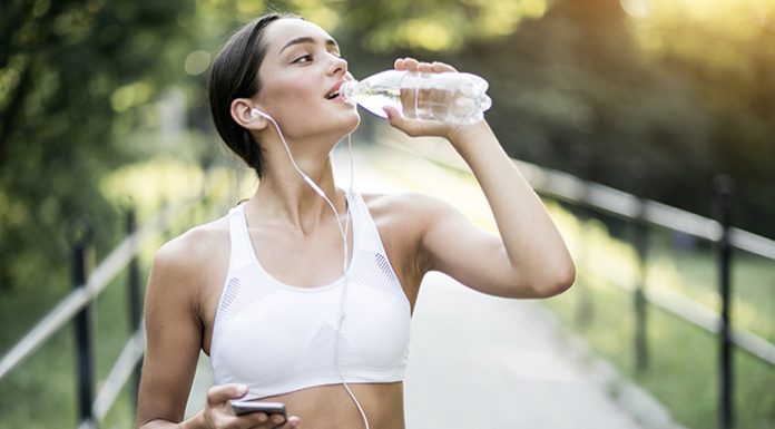 A young fit woman with flat stomach