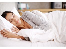 A girl having a nice night sleep