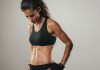 Fit woman with flat tummy