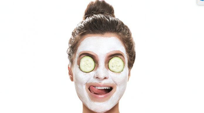 Beautiful girl with natural facial on her face