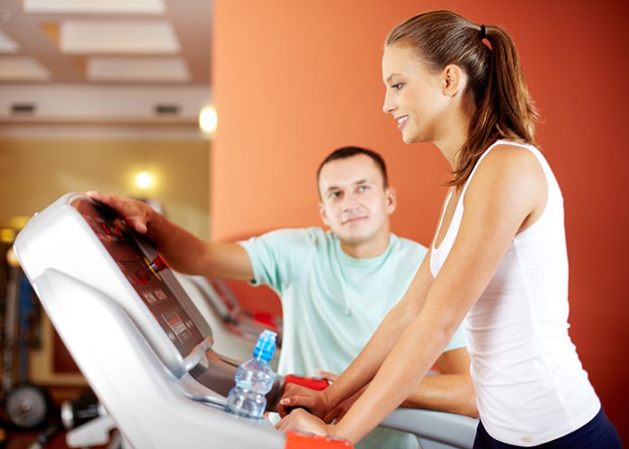 beautiful woman starting to exercise