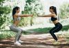 Warming Up Vs. Cooling Down Two fit women warming up-cooling down